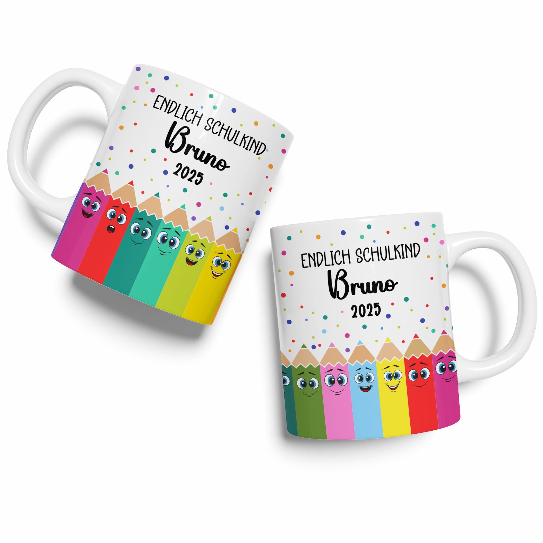 Tasse Einschulung 2025 mit Name Personalisieren - Endlich Schulkind - FOTOFOL