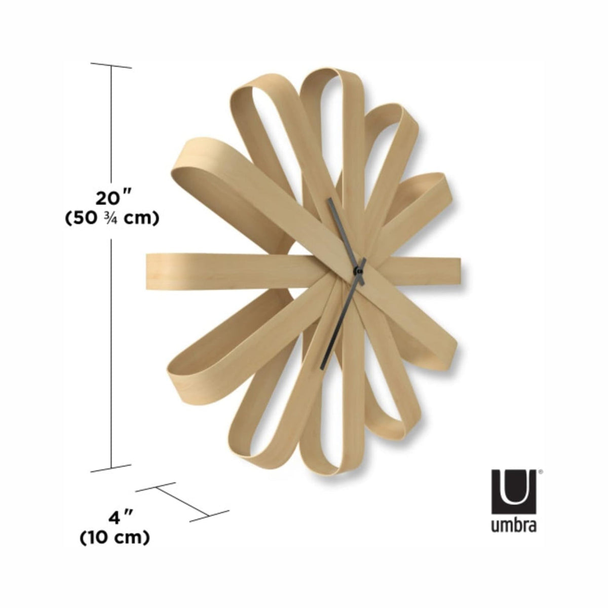 Umbra - Wanduhr Ribbonwood aus Holz
