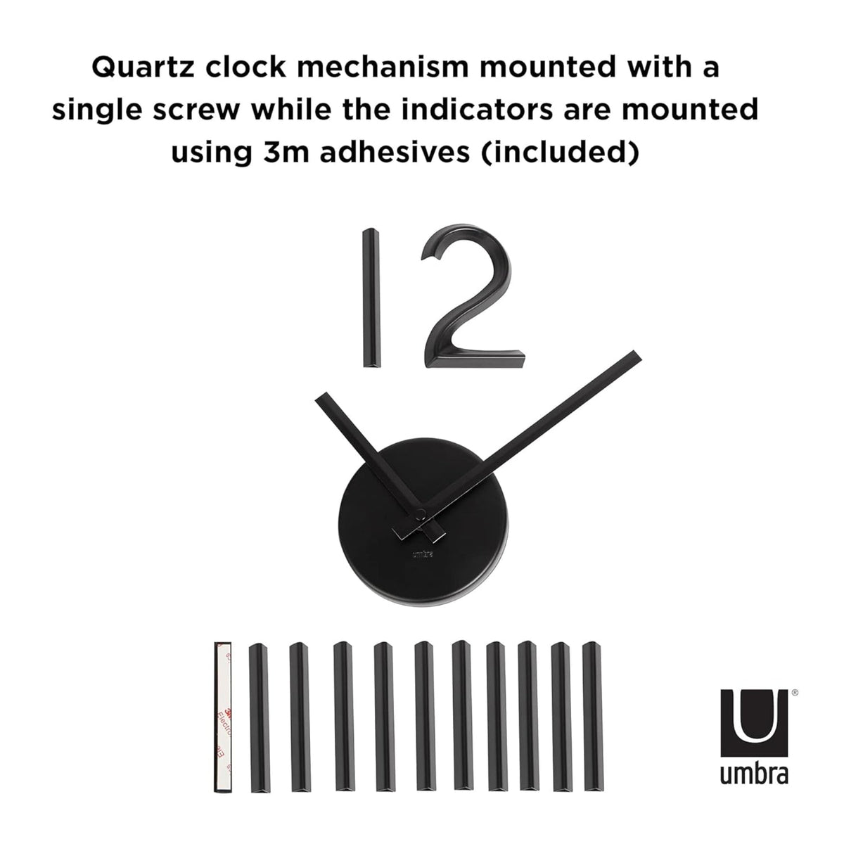 Umbra BLINK DIY Quarz Wanduhr ohne Rahmen