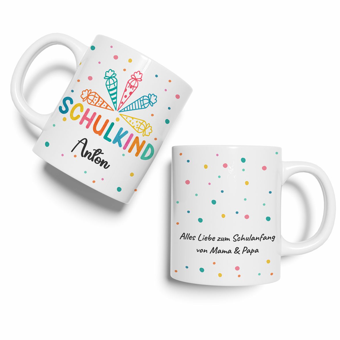 Tasse Einschulung 2025 mit Name und Wunschtext Personalisieren - FOTOFOL