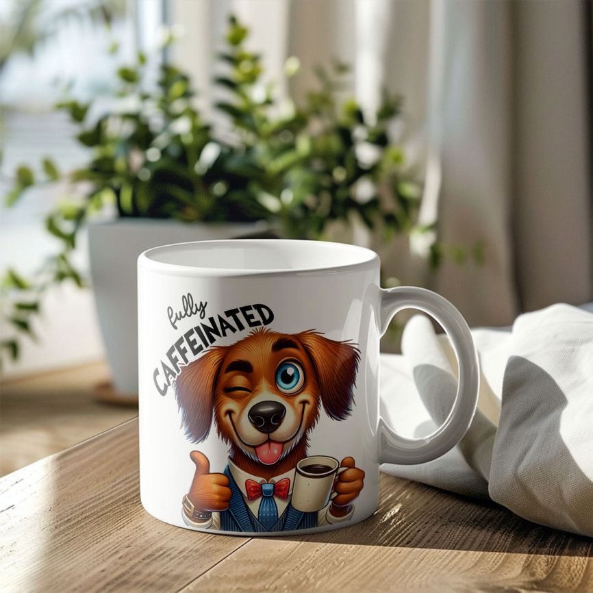 Personalisierte Kaffeetasse mit Wunschname - before Coffee - Hund - FOTOFOL