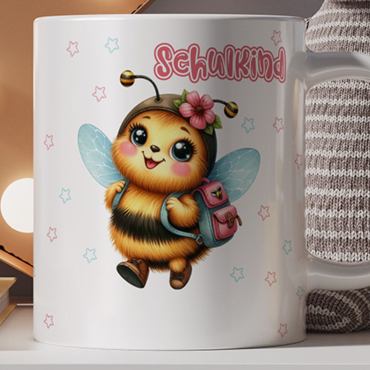 Tasse Einschulung 2025 mit Name Personalisieren - Biene - FOTOFOL