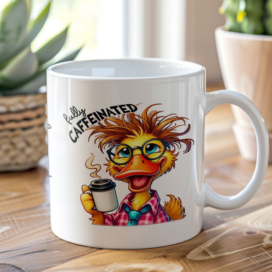 Personalisierte Kaffeetasse mit Wunschname - before Coffee - Ente - FOTOFOL