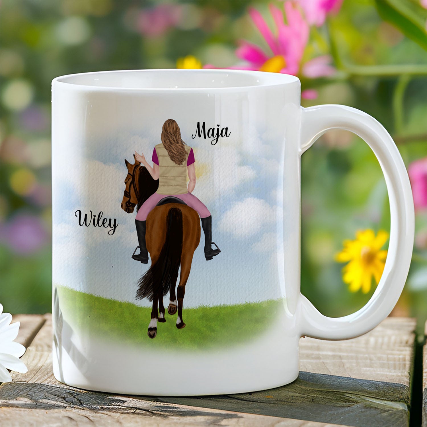 Personalisierte Tasse - Nur ein Mädchen, das Pferde liebt - FOTOFOL