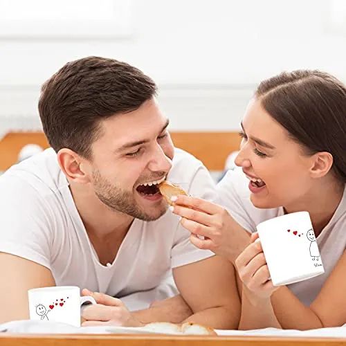 2er Set Personalisierte Tassen Liebesgrüße mit Wunschnamen für Valentinstag - FOTOFOL