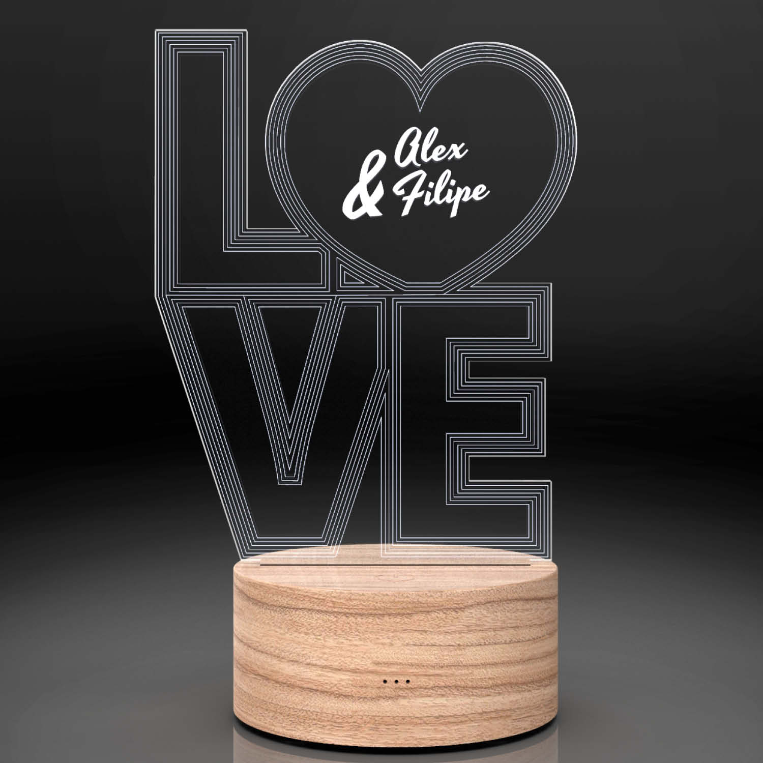 Personalisiertes LED Deko-Licht - Love mit Wunschnamen - FOTOFOL