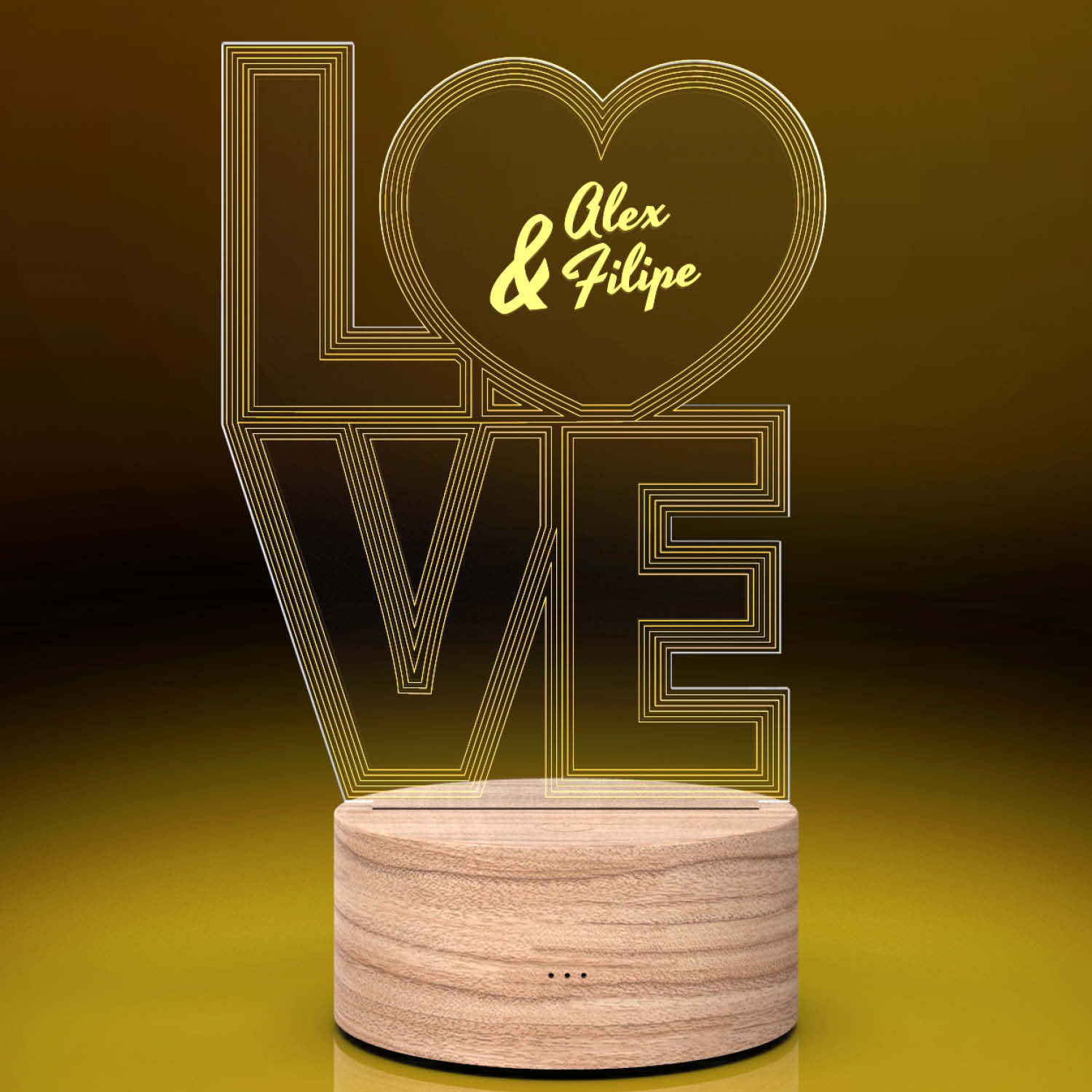 Personalisiertes LED Deko-Licht - Love mit Wunschnamen - FOTOFOL