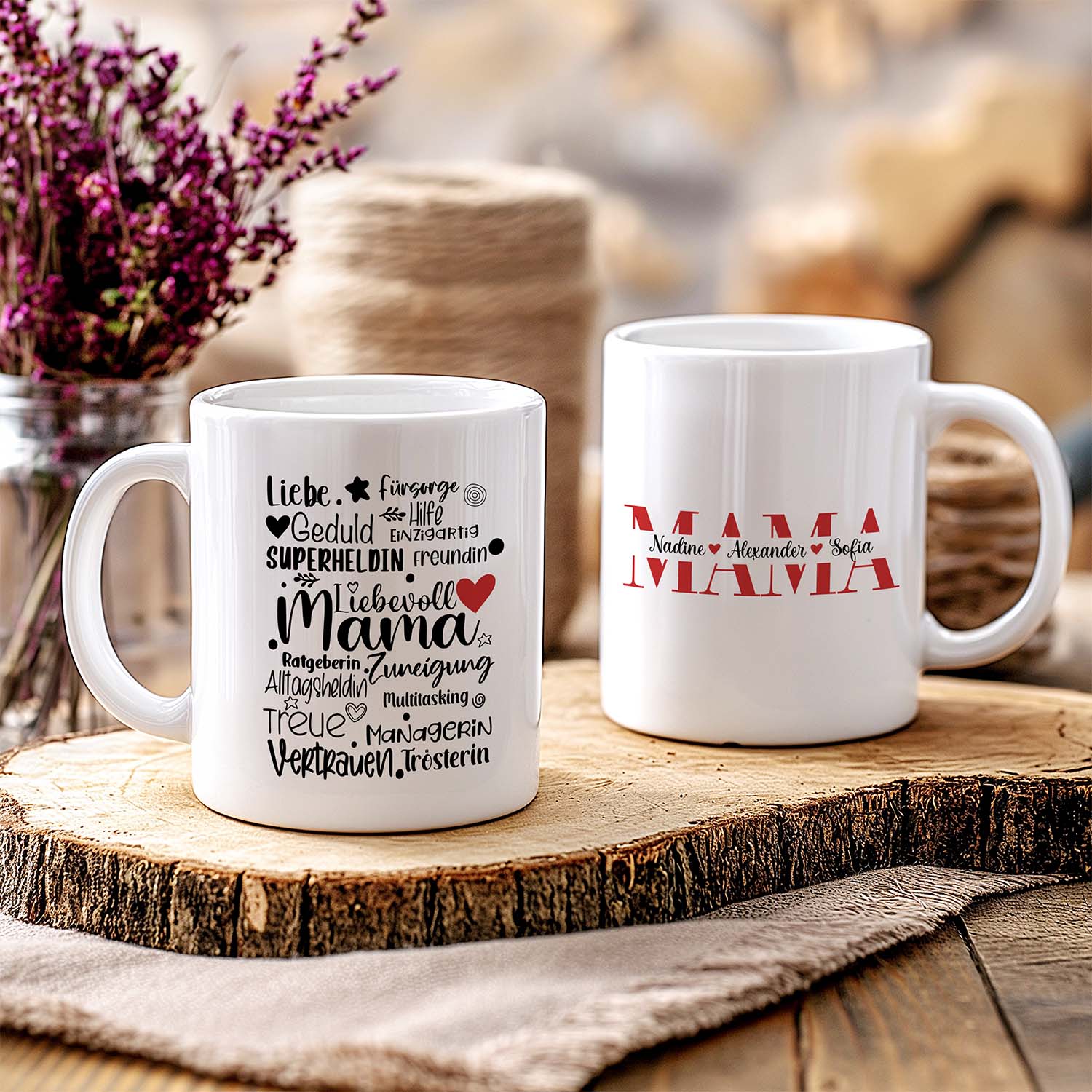 Personalisierte Tasse - Liebevoll Mama