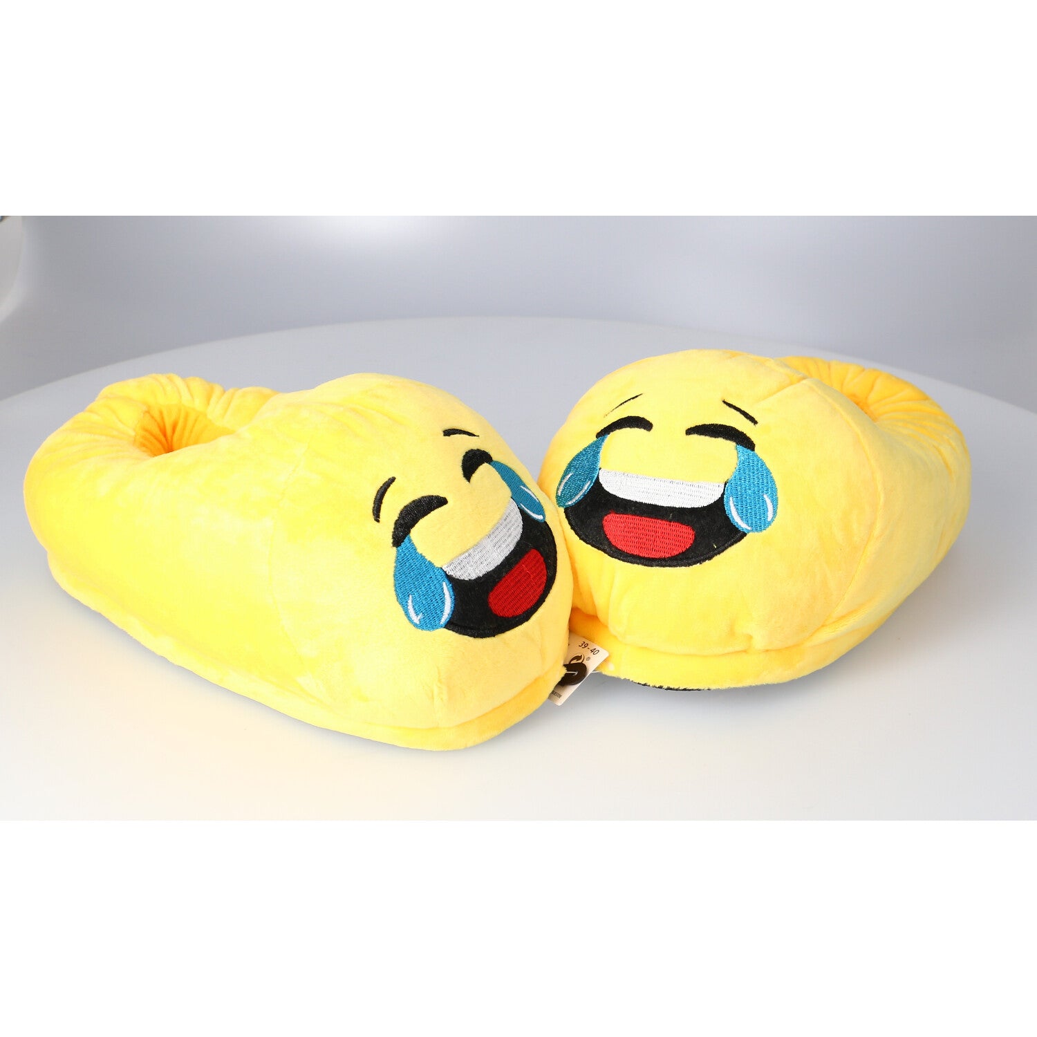 Lustige Emoji Hausschuhe - Lachende Trennen – Bequem, Warm & Stylisch - FOTOFOL