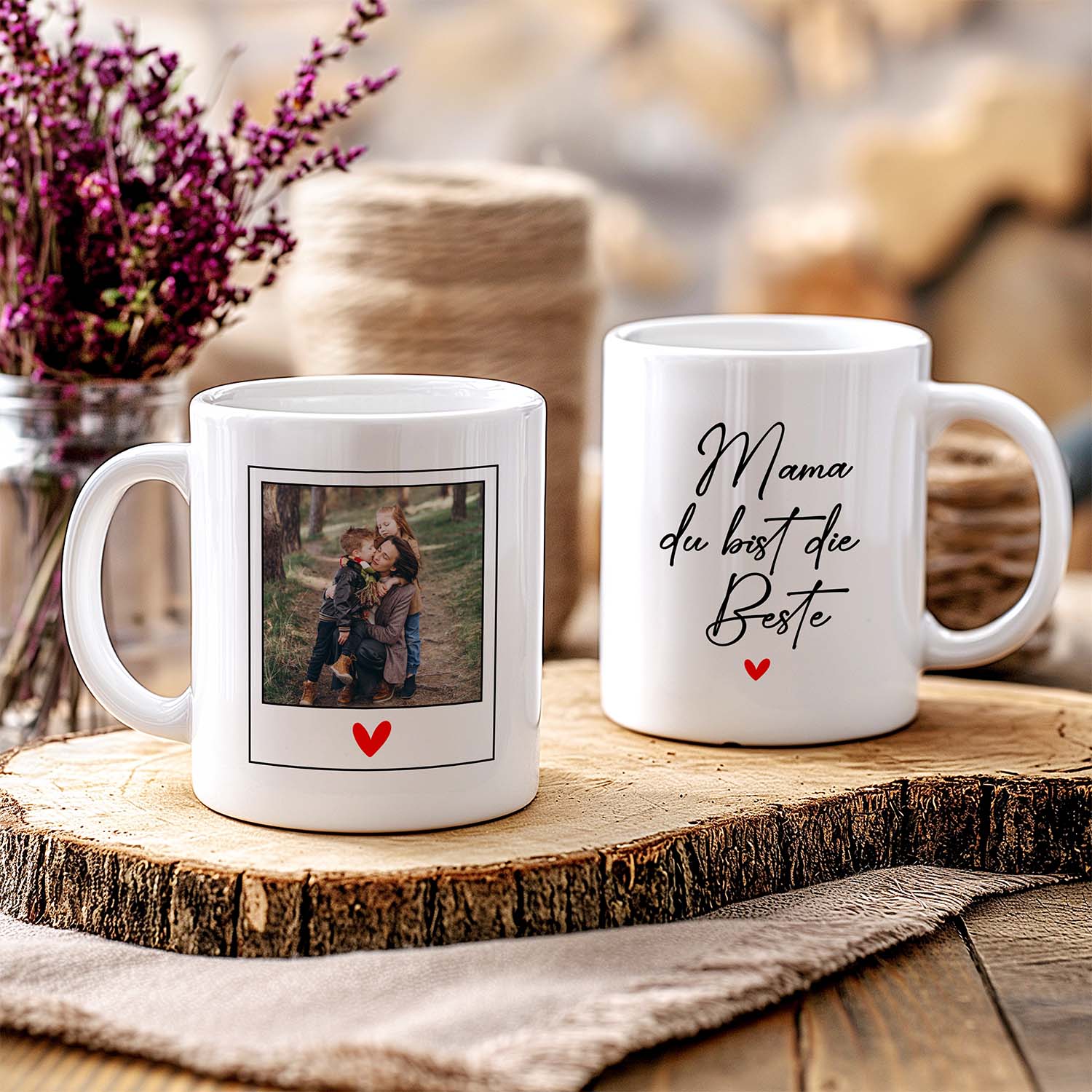 Personalisierte Tasse - Mama du bist die Beste mit Foto - FOTOFOL