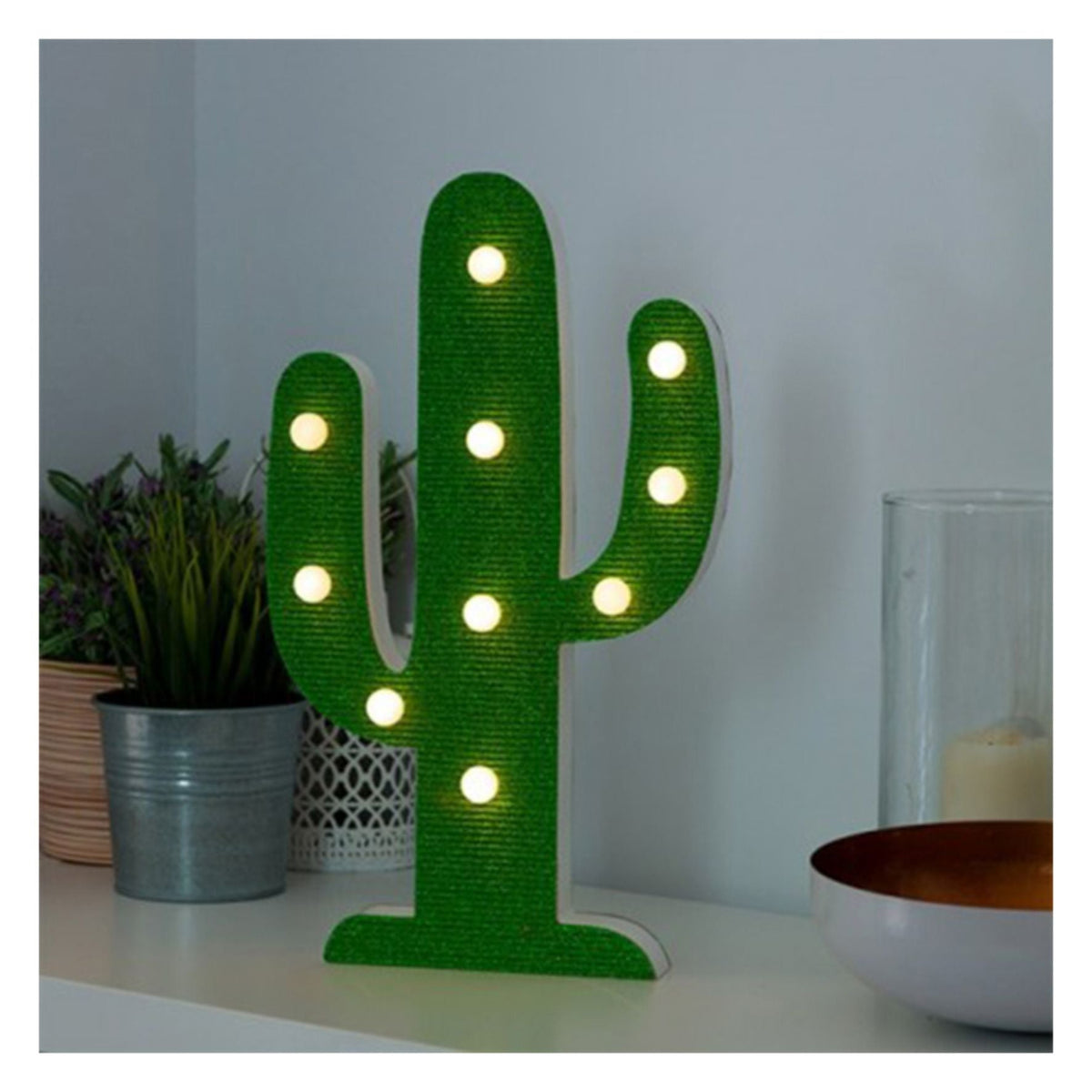Wagon Trend Kaktus LED Lampe (10 LED Lichter)