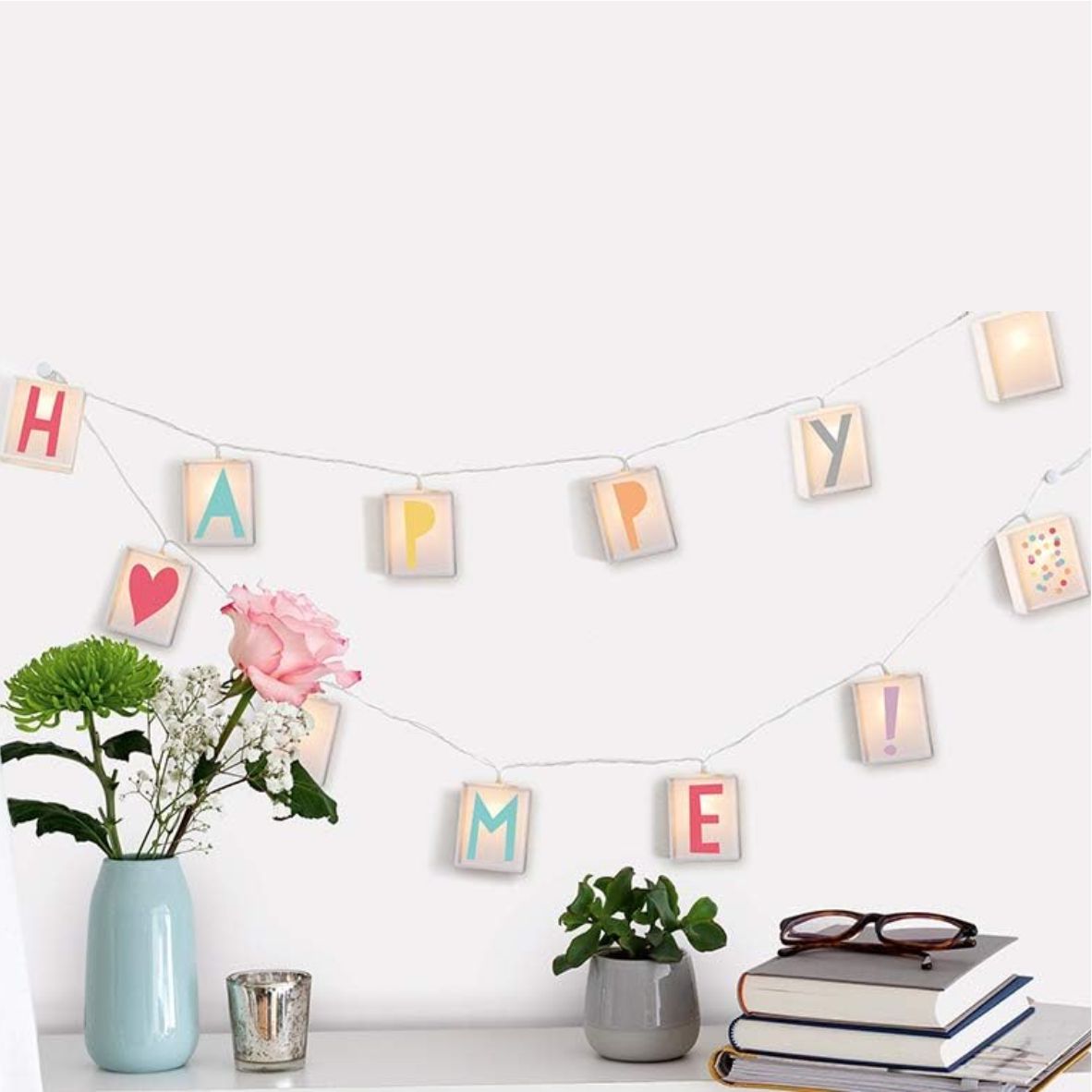 moses Happy me Buchstaben-Lichterkette mit 20 LEDs zum Selbstgestalten | Länge 2,60 m