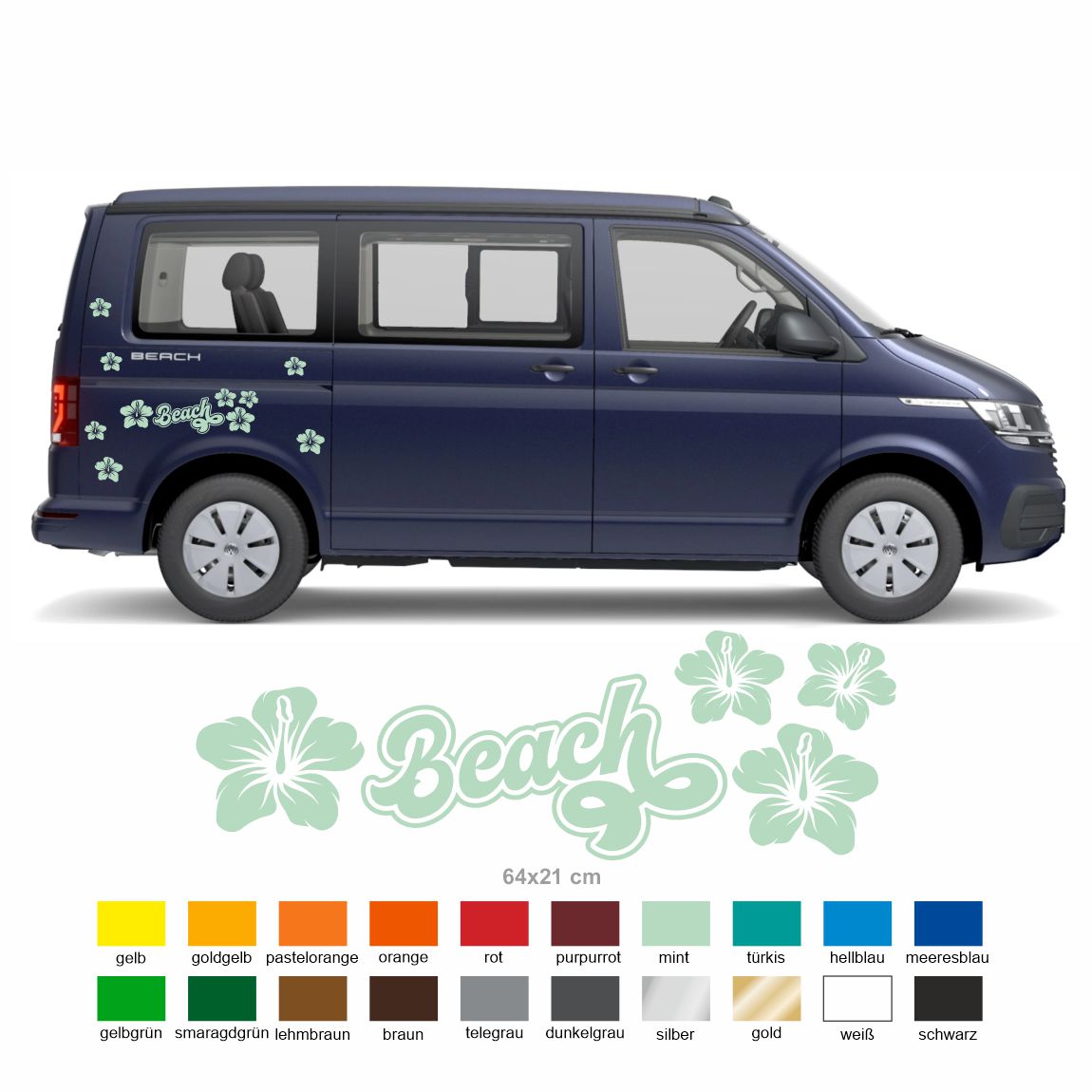 Autoaufkleber Hibiskus Blumen - FOTOFOL