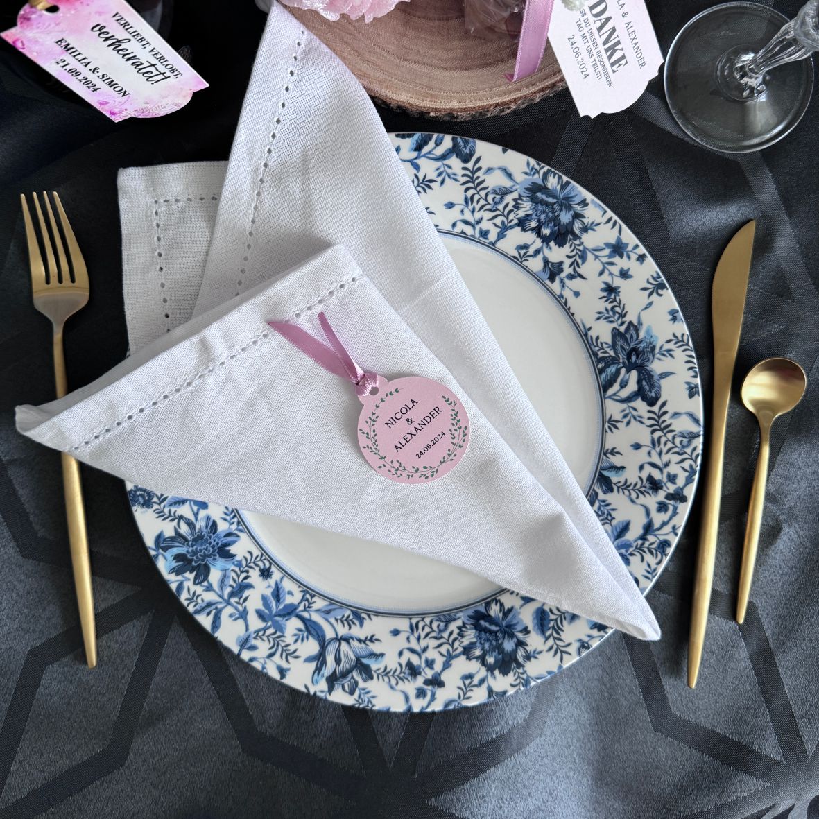 Etiketten Geschenkanhänger - Taufe Geburt Kommunion Konfirmation Hochzeit - FOTOFOL