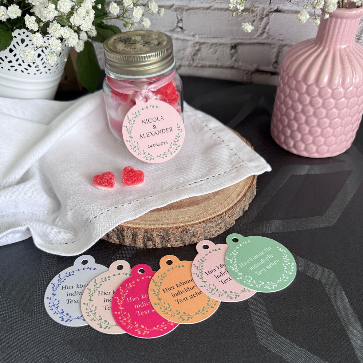 Etiketten Geschenkanhänger - Taufe Geburt Kommunion Konfirmation Hochzeit - FOTOFOL