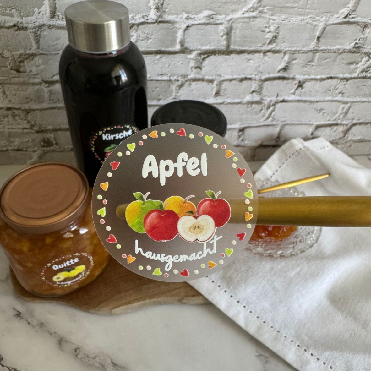 transparente Aufkleber Marmelade - selbstklebende Etiketten für Marmeladengläser - FOTOFOL