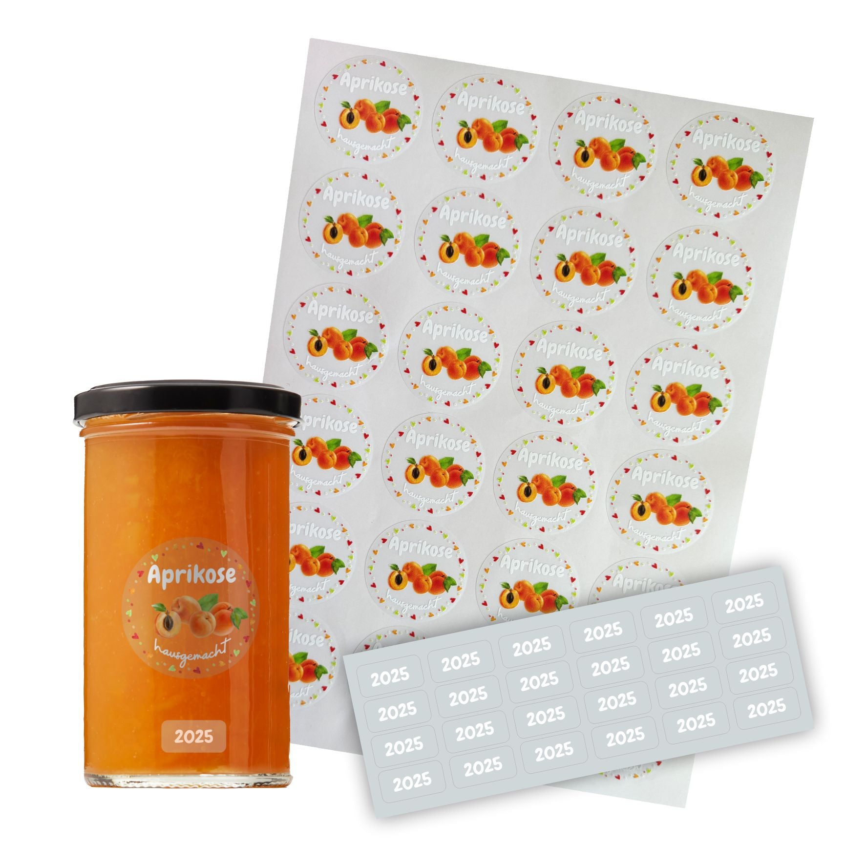 transparente Aufkleber Marmelade - selbstklebende Etiketten für Marmeladengläser - FOTOFOL