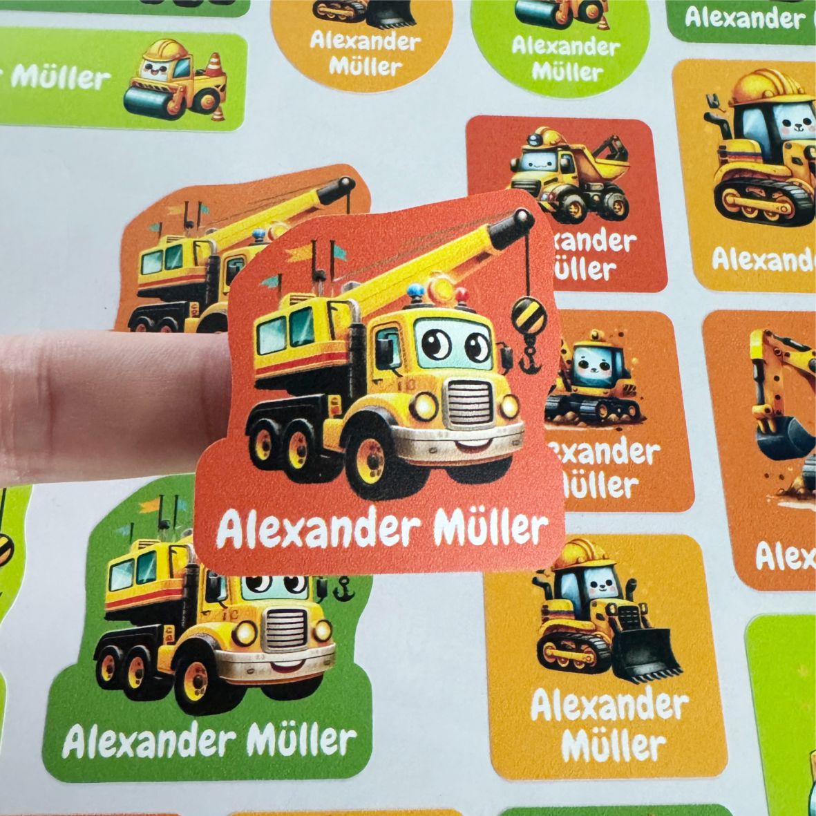 Namensaufkleber Set - Baustelle - FOTOFOL