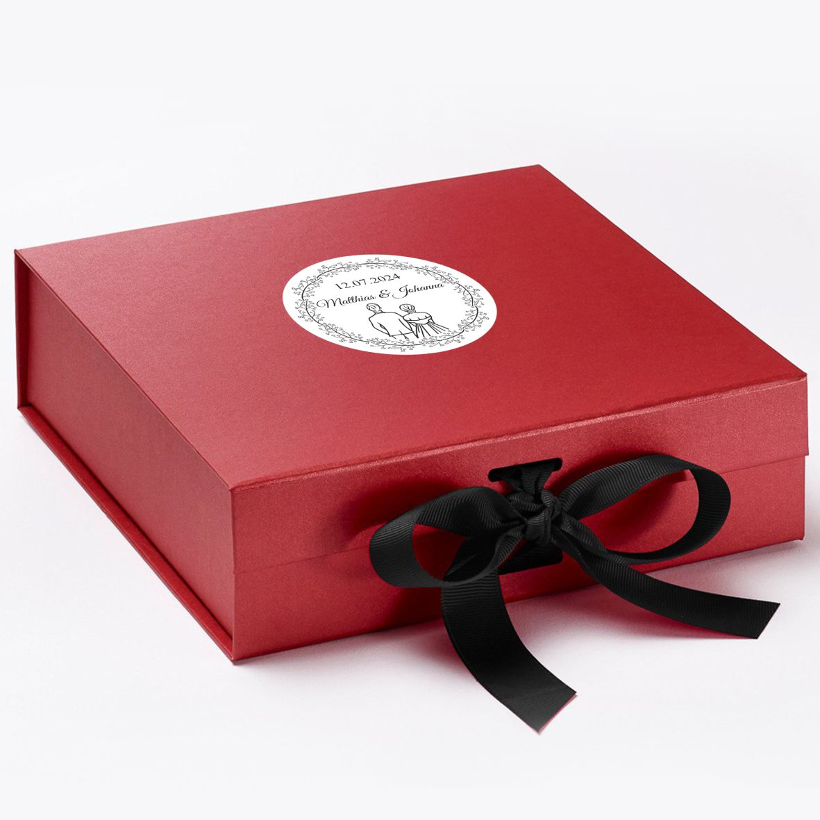 Hochzeit Aufkleber - 24 Stück Personalisierte Aufkleber mit Wunschnamen und Datum - Braut und Bräutigam - FOTOFOL