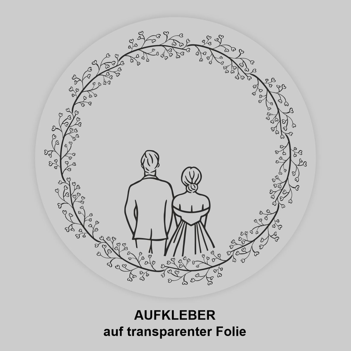 Hochzeit Aufkleber - 24 Stück Personalisierte Aufkleber mit Wunschnamen und Datum - Braut und Bräutigam - FOTOFOL