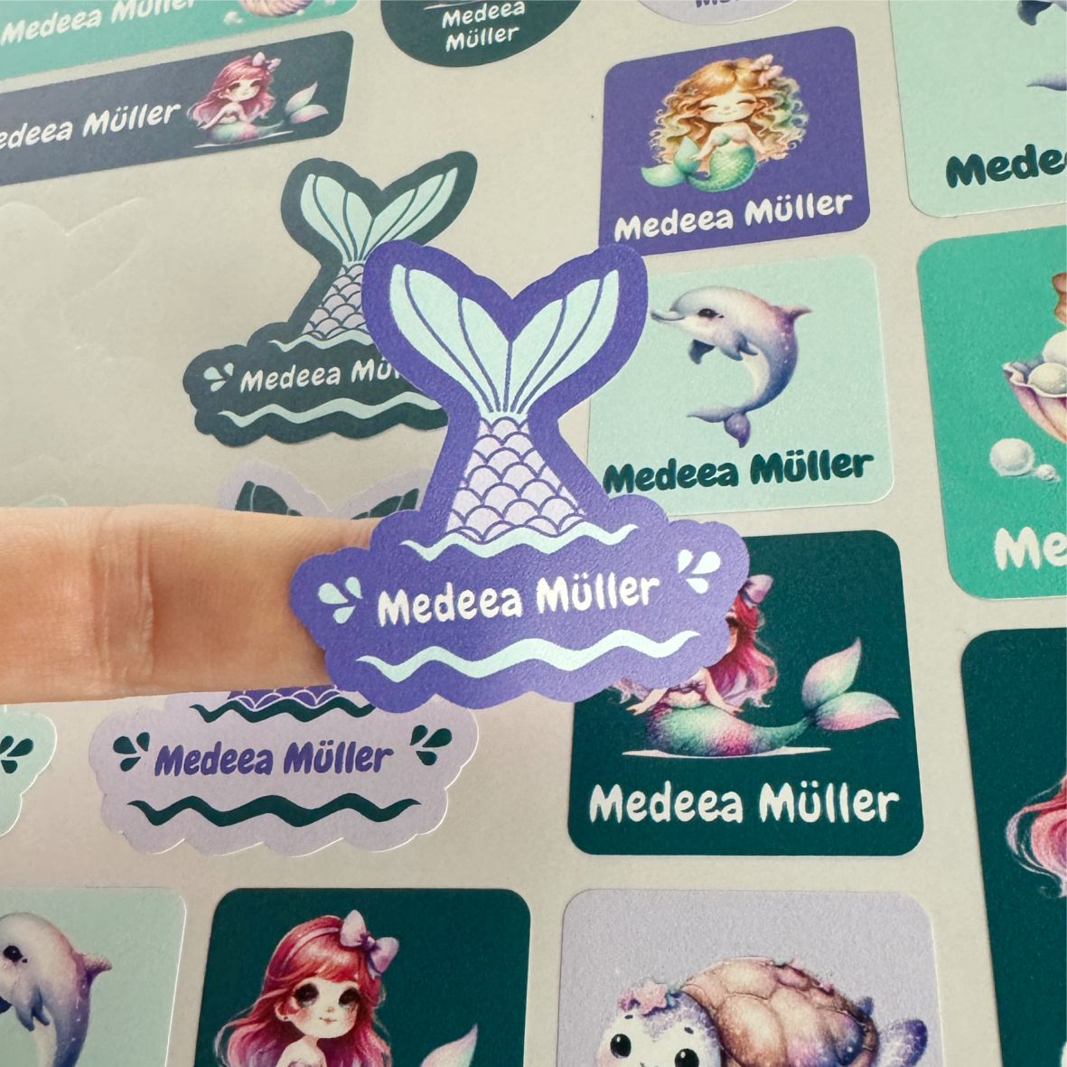 Namensaufkleber Set - Meerjungfrau - FOTOFOL