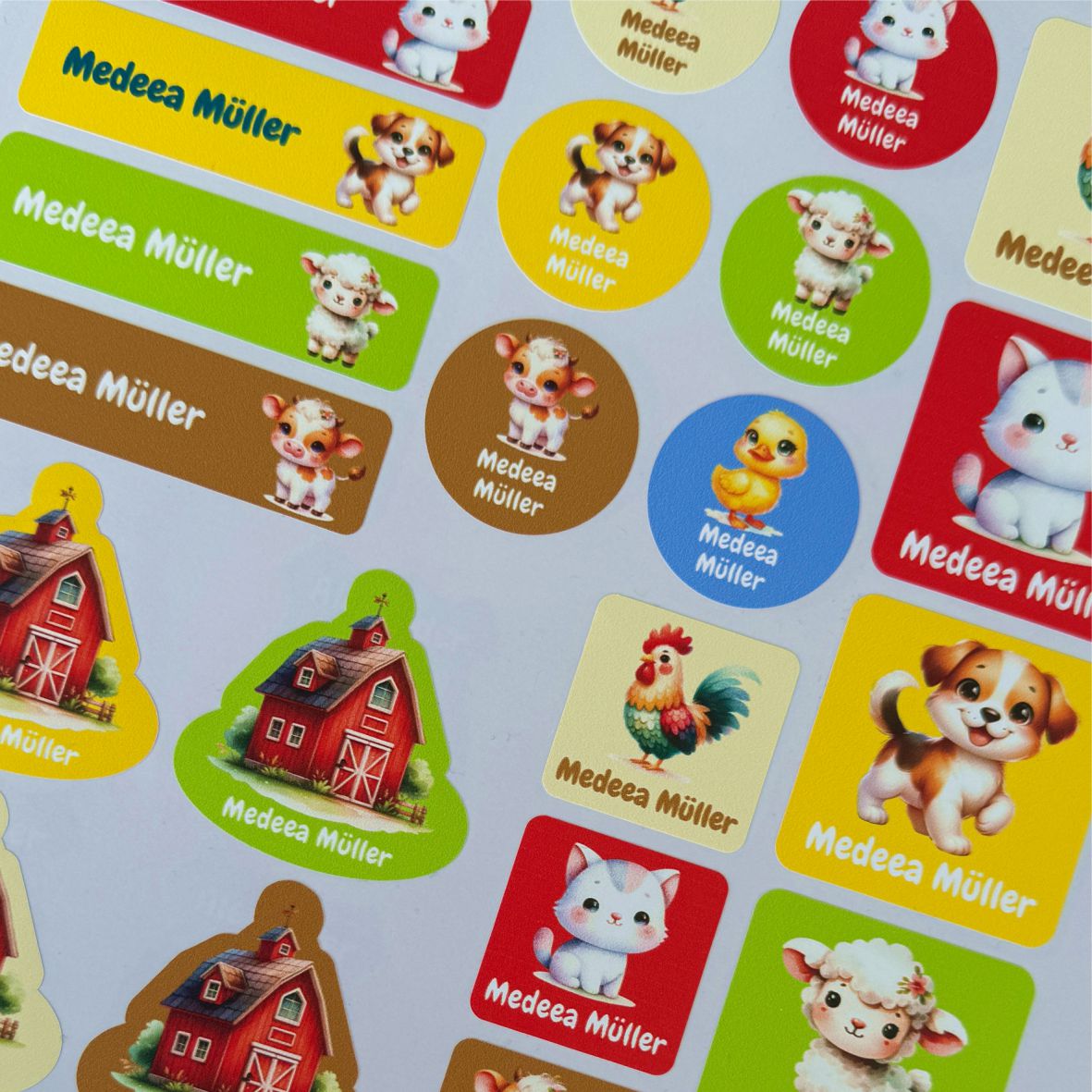 Namensaufkleber Set - Tierfarm - FOTOFOL