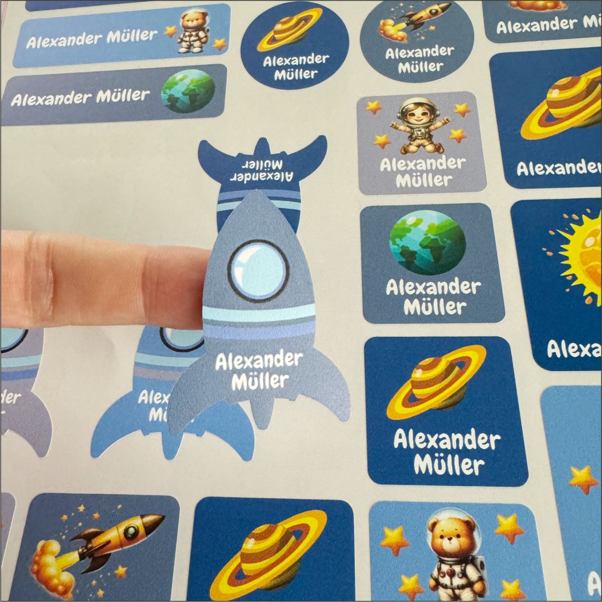 Namensaufkleber Set - Weltraum - FOTOFOL