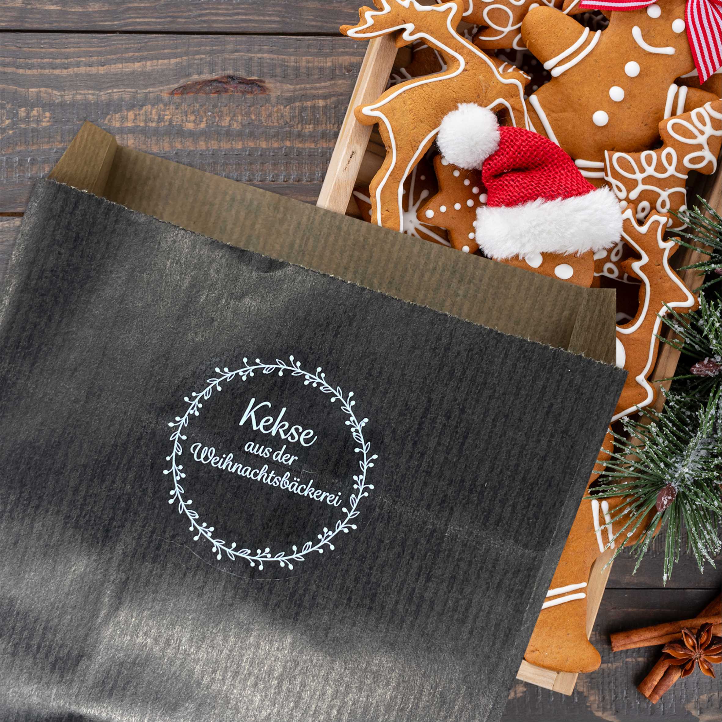 Weihnachten Aufkleber für Geschenke  - 24 Stück Personalisierte transparente Aufkleber - FOTOFOL