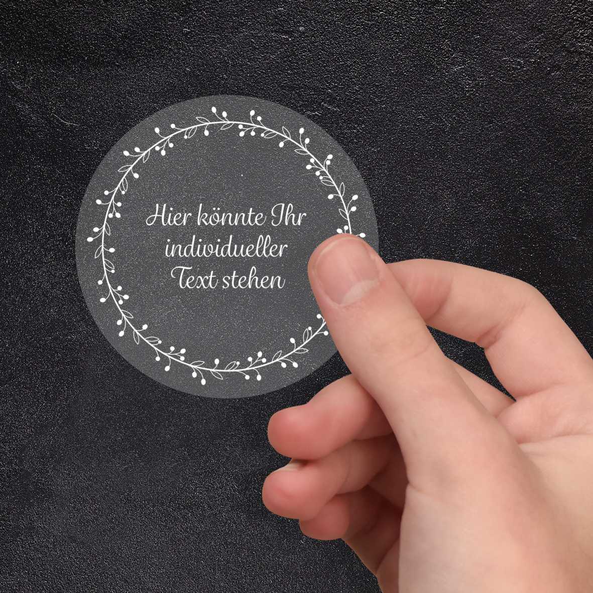 Weihnachten Aufkleber - 24 Stück Personalisierte transparente Aufkleber | Kranz - FOTOFOL