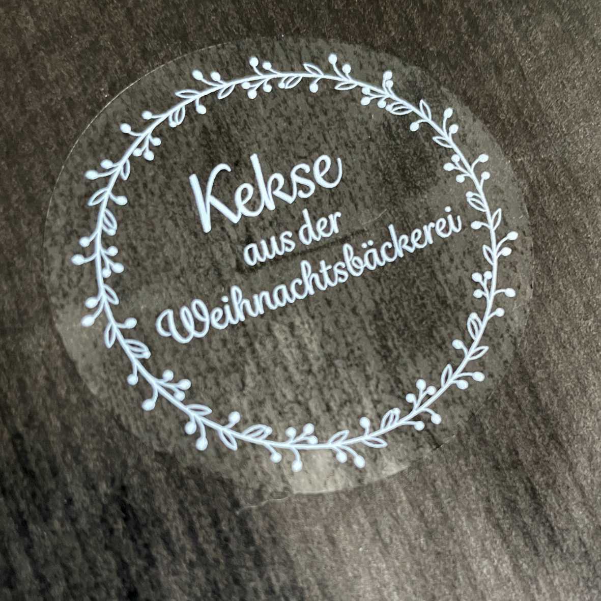 Weihnachten Aufkleber - 24 Stück Personalisierte transparente Aufkleber | Kranz - FOTOFOL