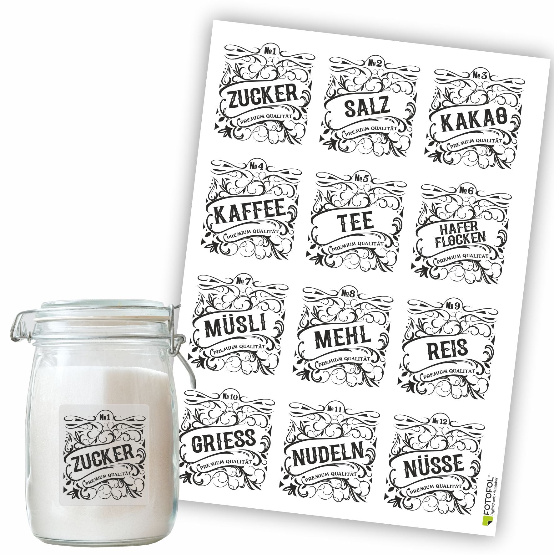 Aufkleber Vorratsdose in der Küche - FOTOFOL