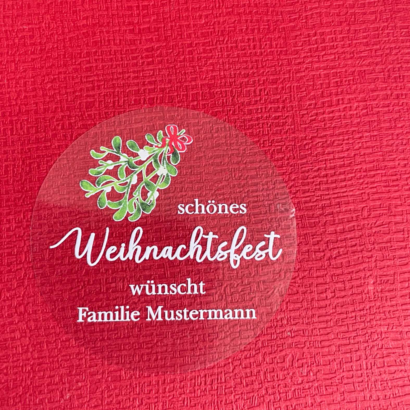 Weihnachten Aufkleber - 24 Stück Personalisierte transparente Aufkleber | Schönes Weihnachtsfest - FOTOFOL