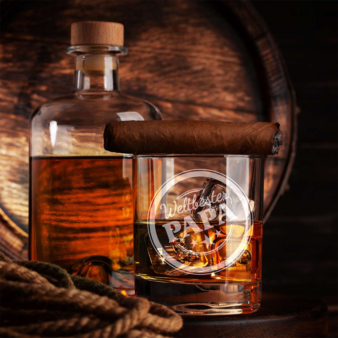 Personalisiertes Whiskey Glas "Weltbester PAPA" - FOTOFOL