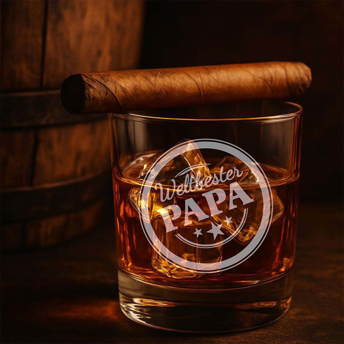 Personalisiertes Whiskey Glas "Weltbester PAPA" - FOTOFOL