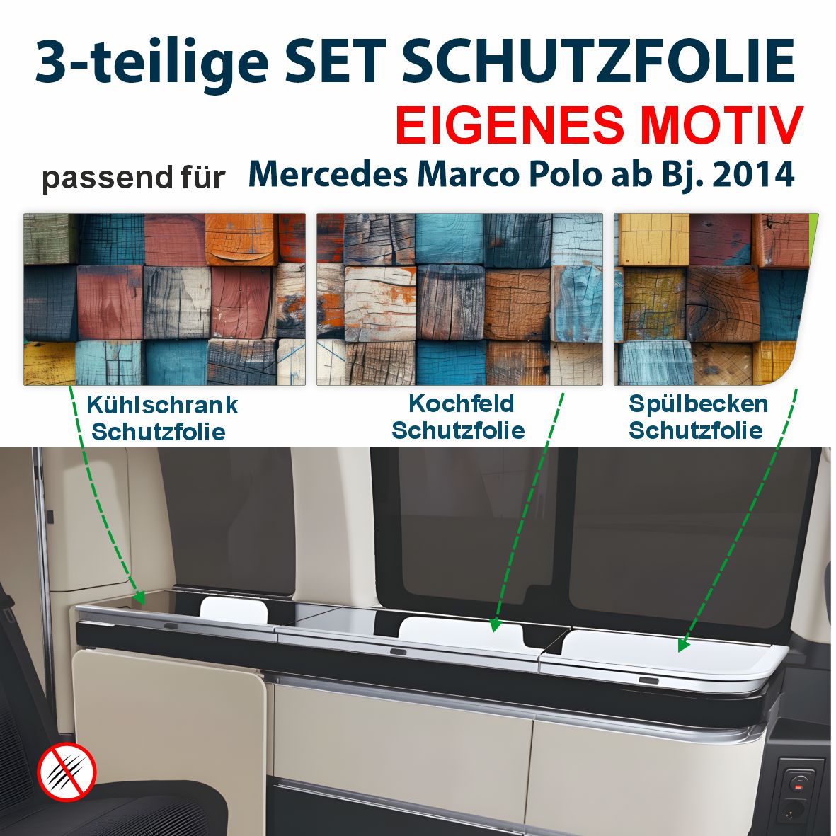 Schutzfolien-Set passend für Mercedes Marco Polo ab Bj. 2014 - FOTOFOL