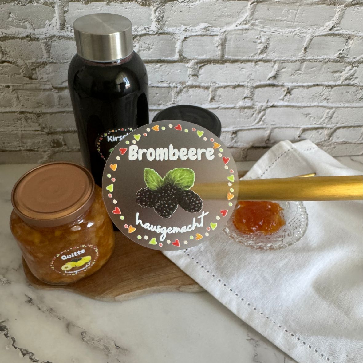 transparente Aufkleber Marmelade - selbstklebende Etiketten für Marmeladengläser - FOTOFOL