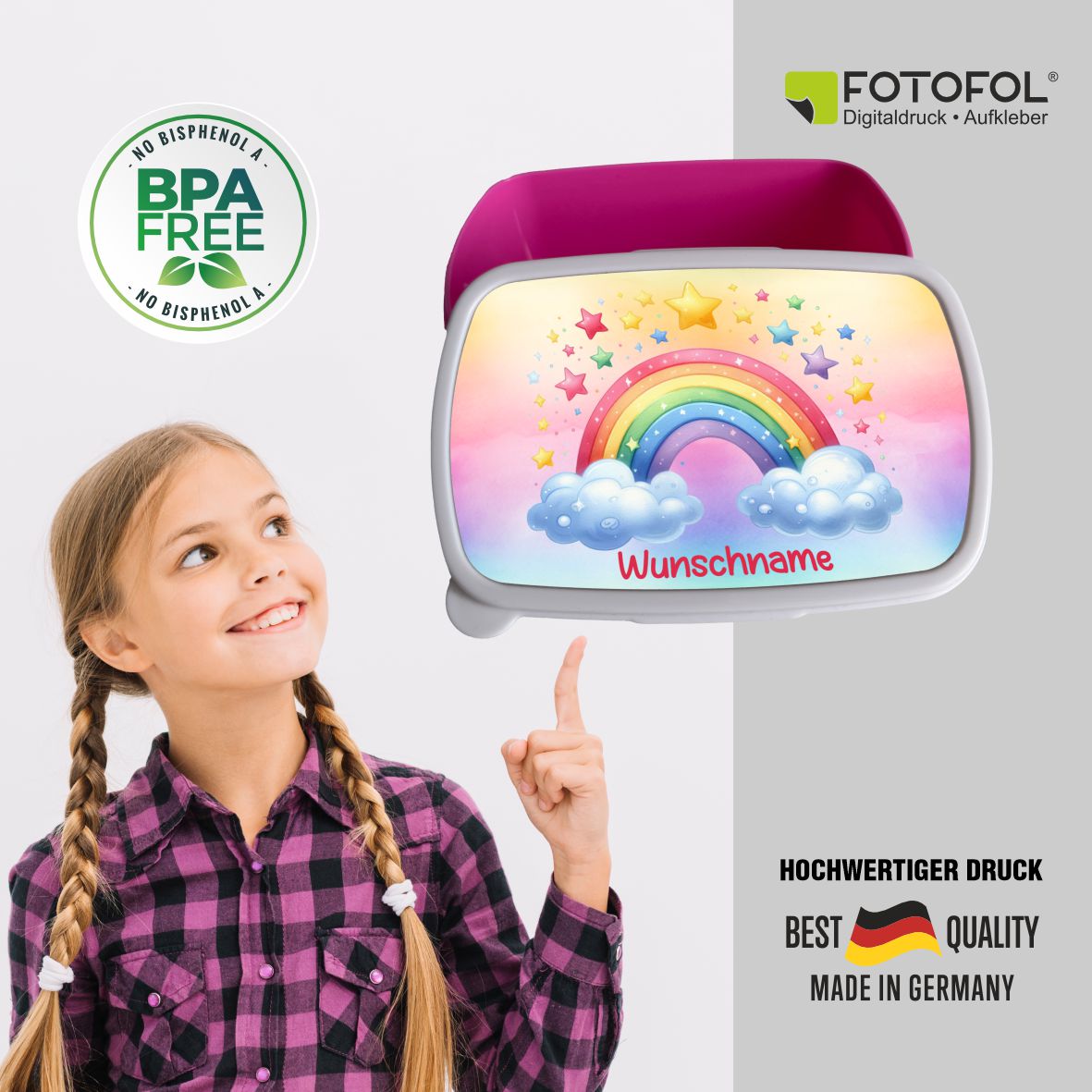 FOTOFOL - Brotdose Kinder personalisiert mit Namen