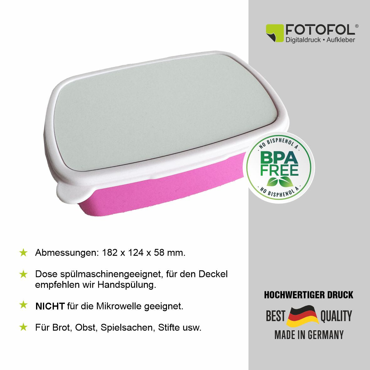 FOTOFOL - Brotdose Kinder personalisiert mit Namen