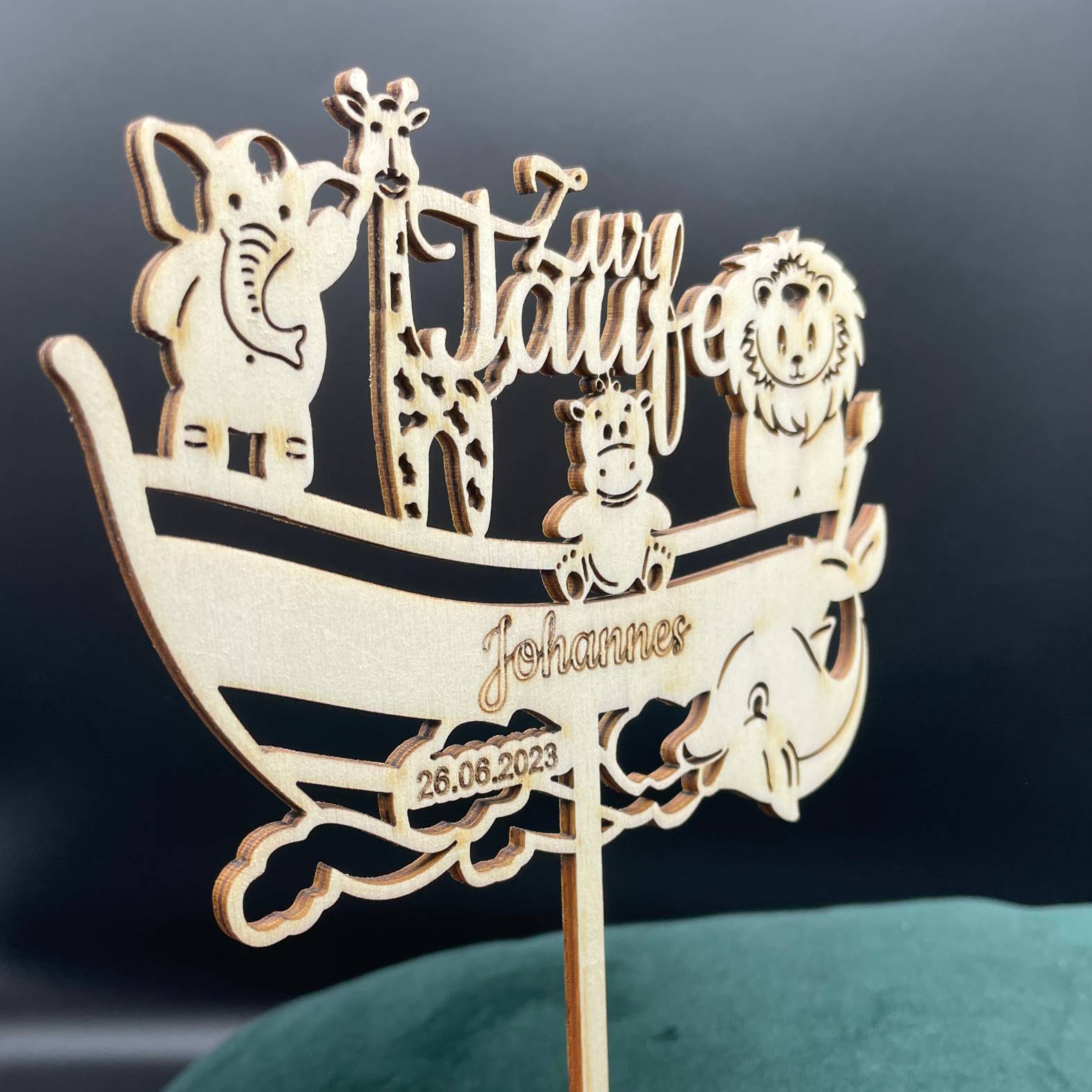 CAKE TOPPER Taufe "Arche Noah" mit Wunschname und Datum personalisiert - Tortendeko & Kuchendeko - FOTOFOL