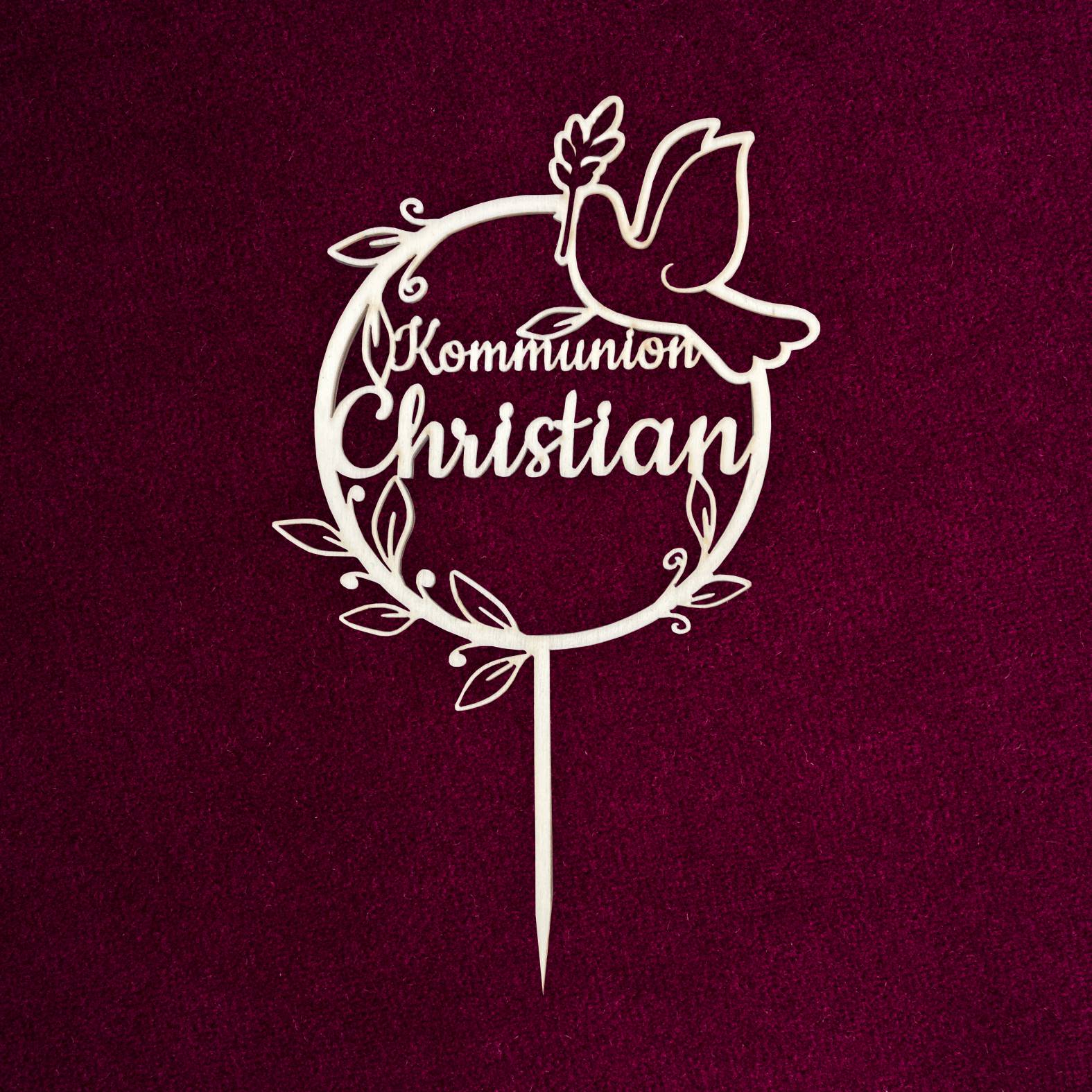 CAKE TOPPER Kommunion mit Wunschname personalisiert - Tortendeko & Kuchendeko - FOTOFOL