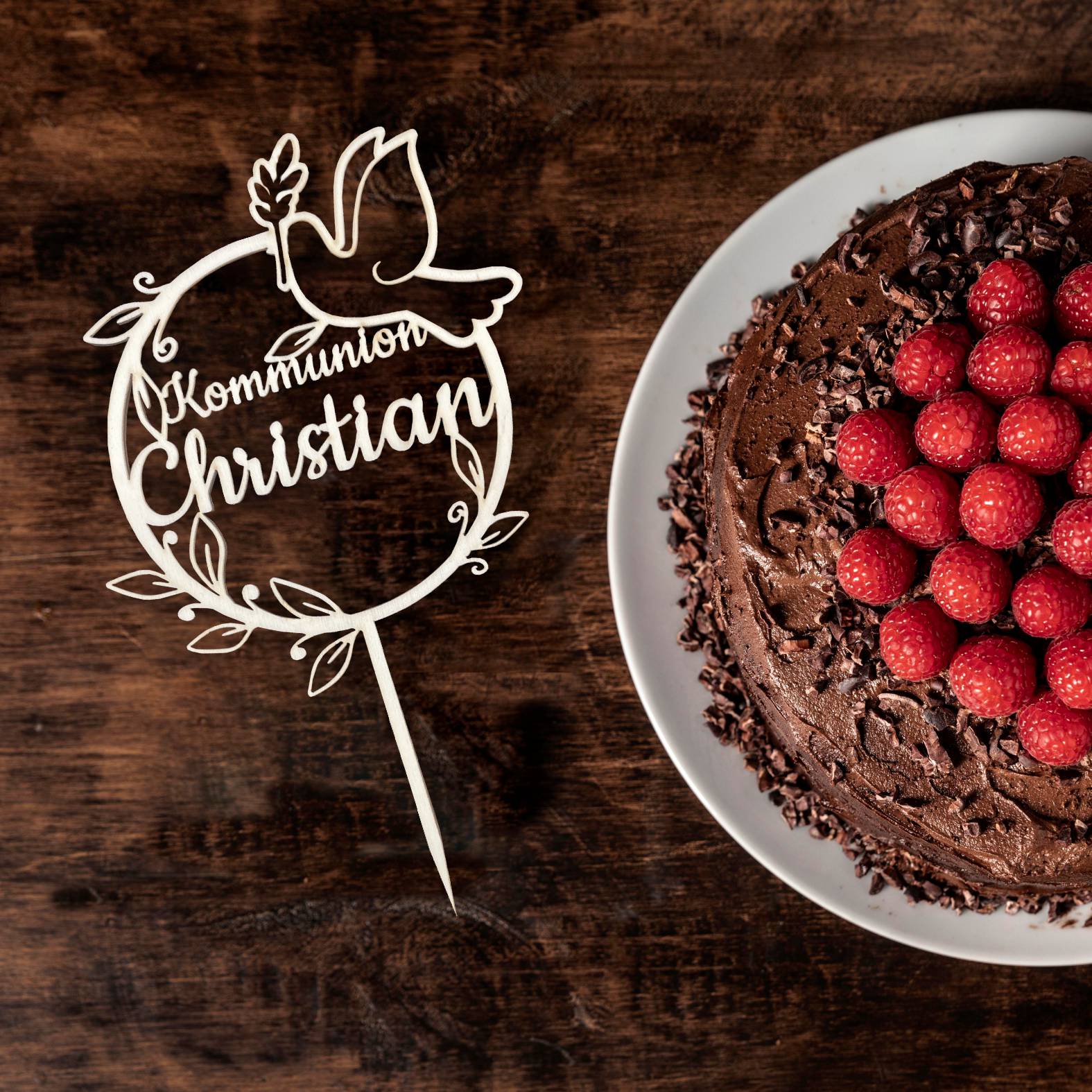 CAKE TOPPER Kommunion mit Wunschname personalisiert - Tortendeko & Kuchendeko - FOTOFOL