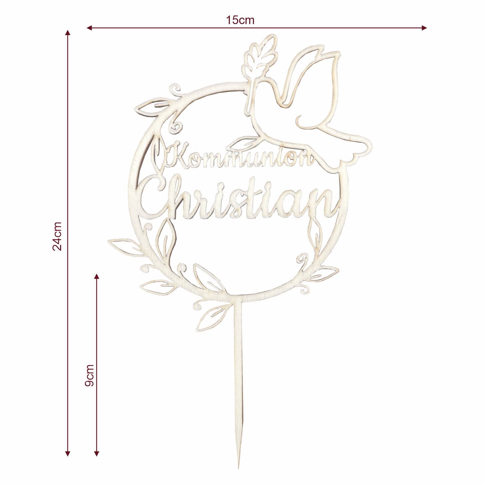 CAKE TOPPER Kommunion mit Wunschname personalisiert - Tortendeko & Kuchendeko - FOTOFOL