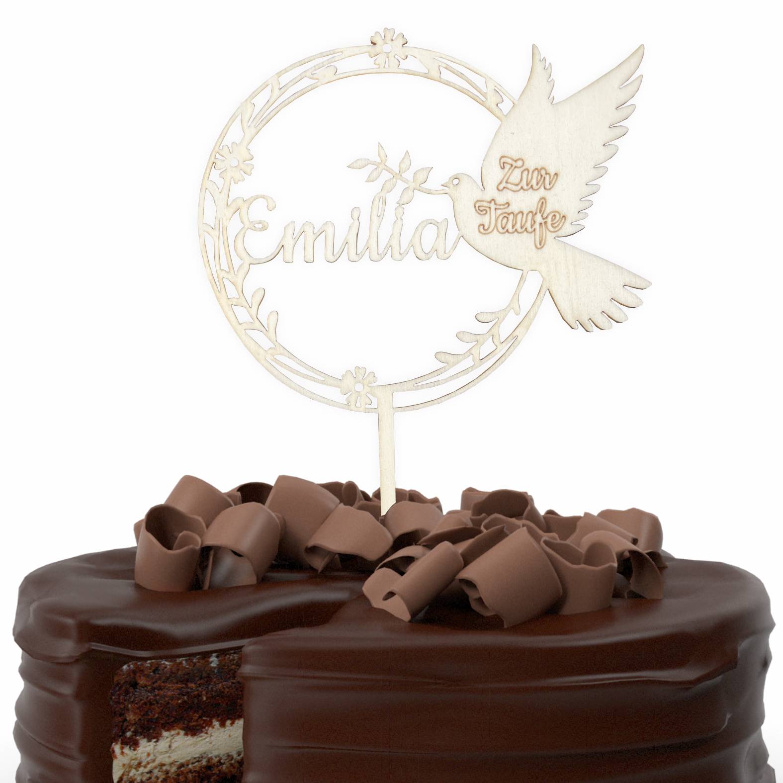 CAKE TOPPER Taufe Wunschname personalisiert - Tortendeko & Kuchendeko - FOTOFOL
