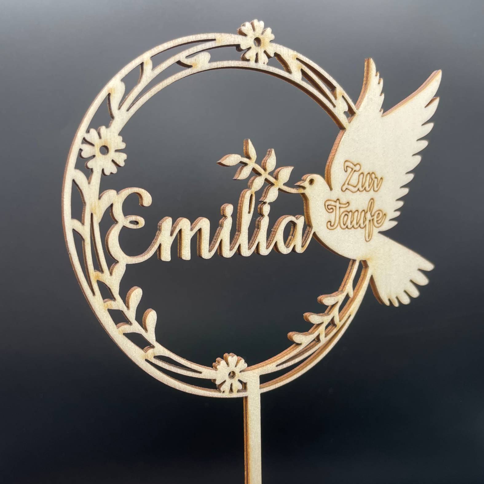 CAKE TOPPER Taufe Wunschname personalisiert - Tortendeko & Kuchendeko - FOTOFOL