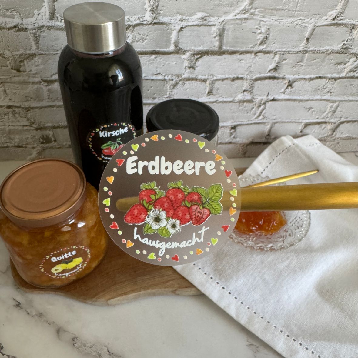 transparente Aufkleber Marmelade - selbstklebende Etiketten für Marmeladengläser - FOTOFOL