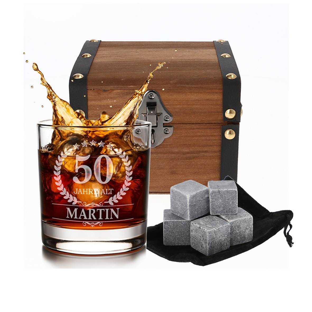 Personalisiertes Whiskey Glas mit Name und Jahre - FOTOFOL