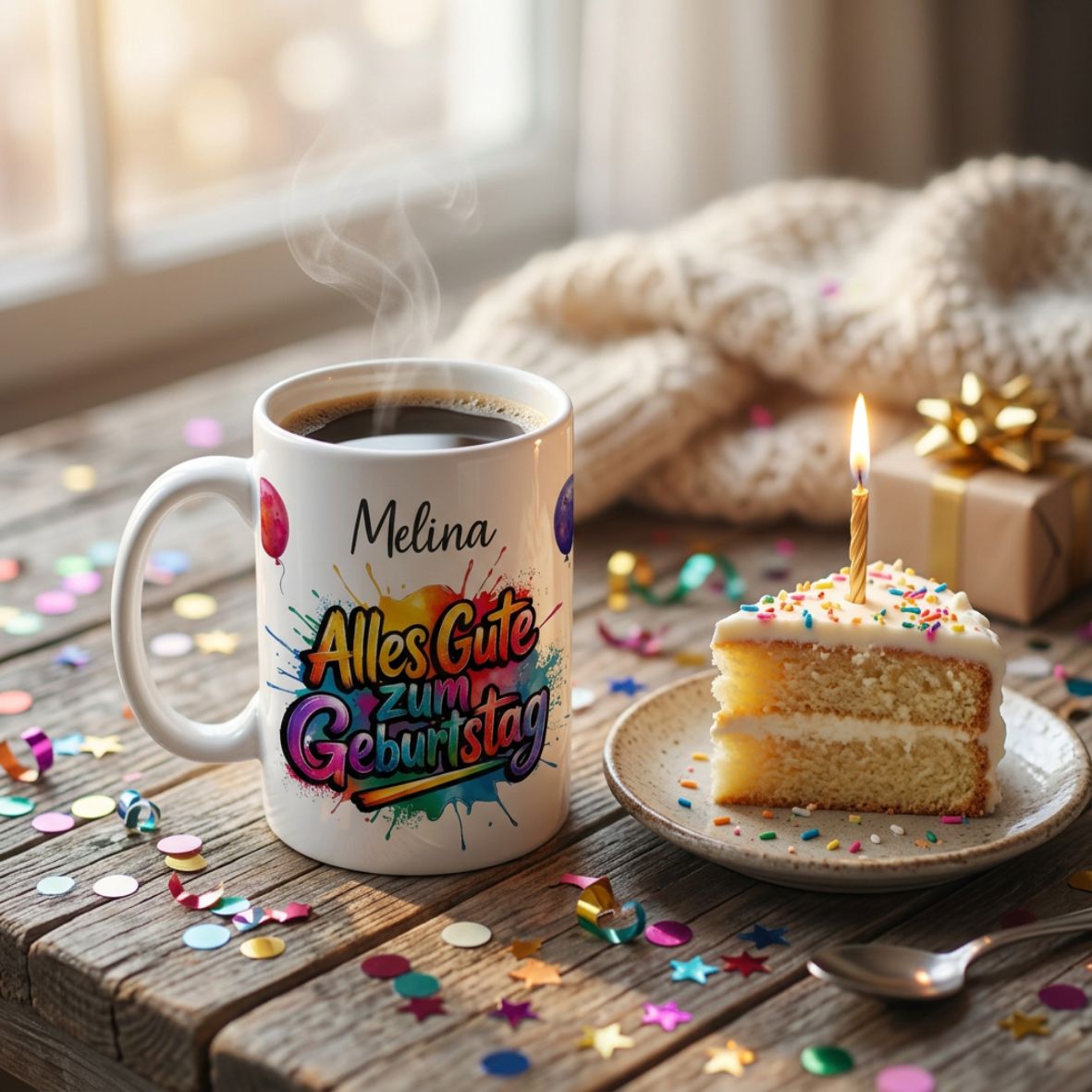 FOTOFOL - Personalisierte Tasse, Geburtstagstasse, Tasse mit Namen, Geschenk zum Geburtstag, Kaffeetasse Geburtstag, individuelles Geschenk, Geschenkidee, Tasse personalisieren, Becher mit Namen, Geburtstagsgeschenk für Frauen, Geburtstagsgeschenk für Männer, Lieblingsmensch Geschenk, Keramiktasse bedrucken, bunte Tasse, spülmaschinenfeste Tasse