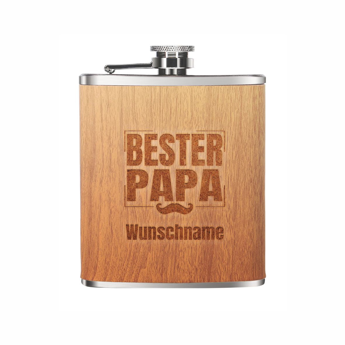 Personalisierter Flachmann mit Gravur - Bester Papa - FOTOFOL