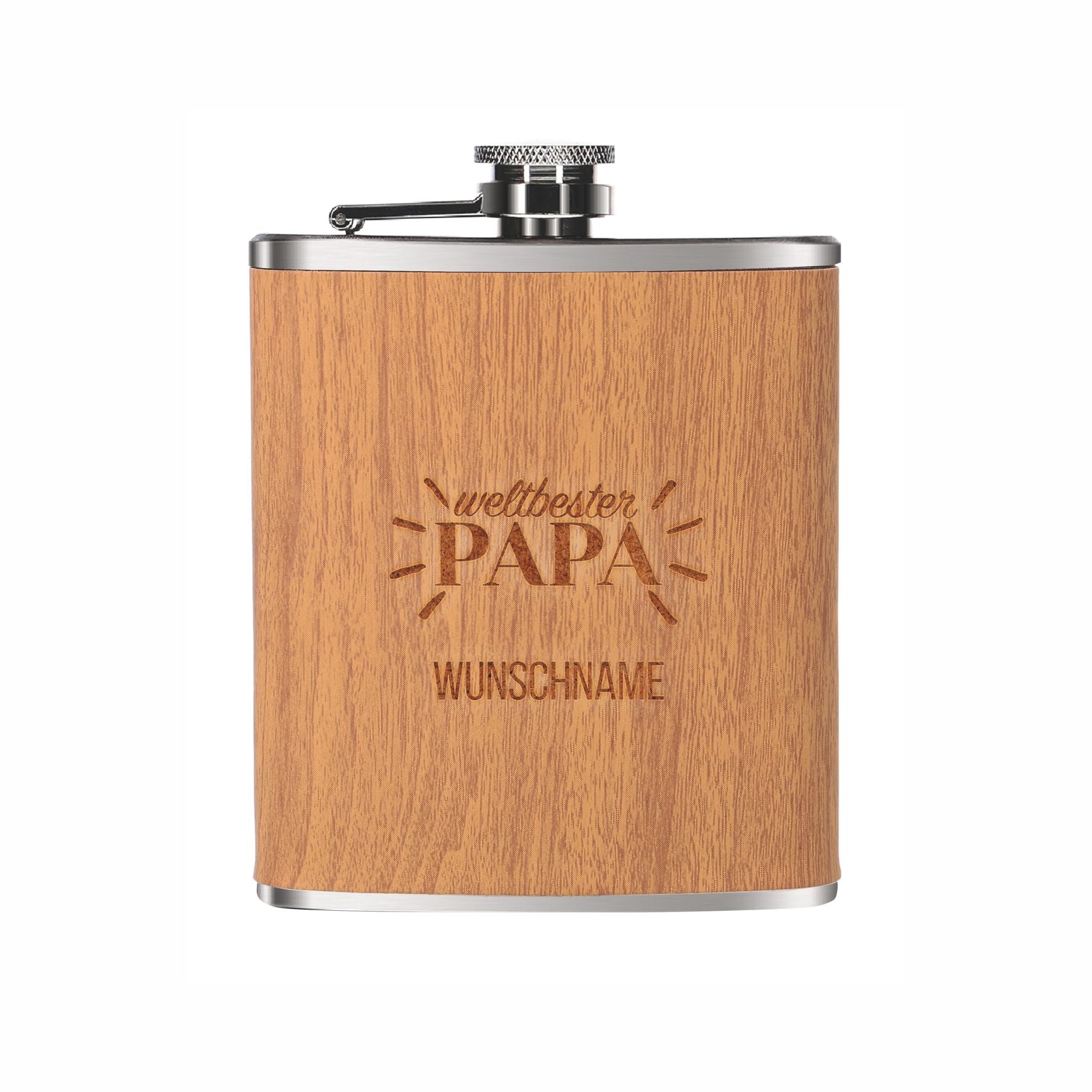 Personalisierter Flachmann mit Gravur - Weltbester Papa - FOTOFOL