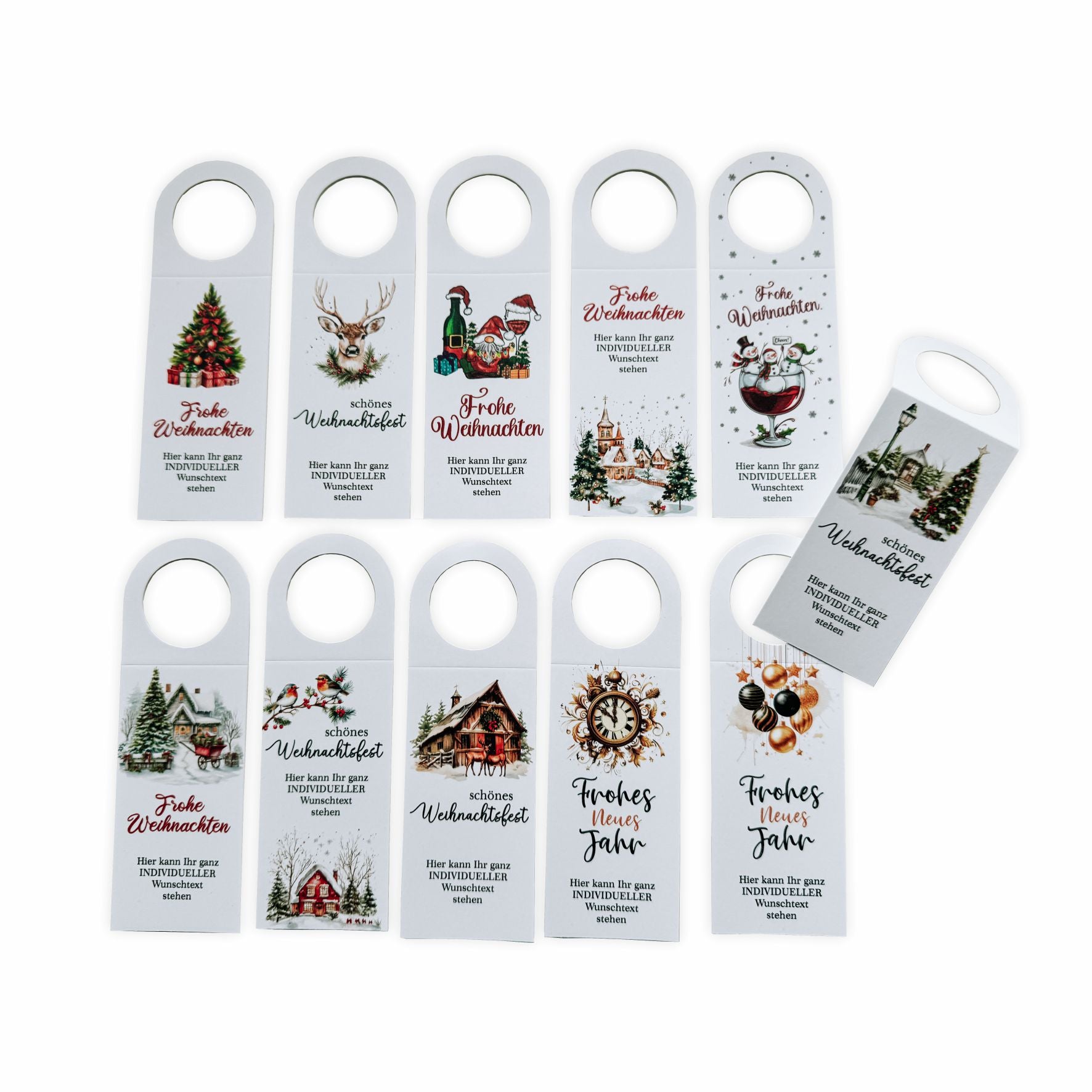 Flaschenanhänger für Weihnachten und Silvester - FOTOFOL